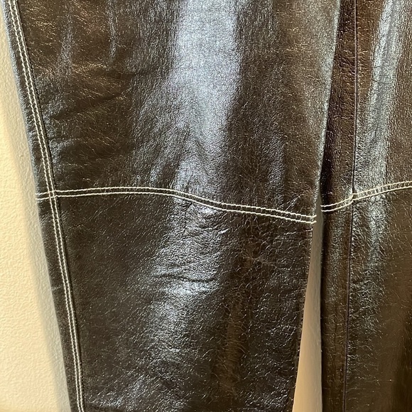 emanuel Ungaro Genuine Pigskin High Waisted Lined Rhinestone Pants Vintage - Picture 6 of 11